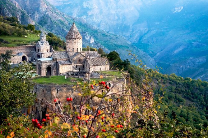 Private tour to Hin Areni winery, Shaki waterfall, Tatev monastery, Karahunj - A private day that links wine, monastery stones, and prehistory